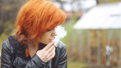 Woman Cigarettes smoking models redheads