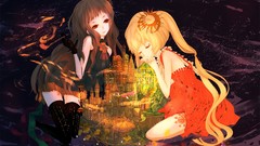 Woman cityscapes dress Anime