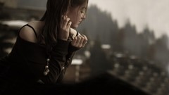 Woman classic lonely brunettes