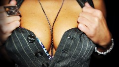 Woman cleavage boobs necklaces