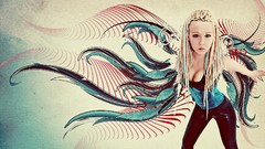 Woman cleavage dreads DMT