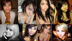 Woman cleavage jailbait collage