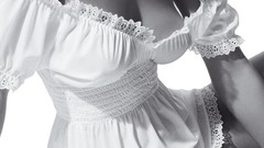 Woman cleavage monochrome greyscale