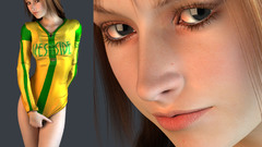 Woman close-up 3D view