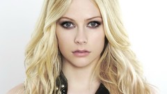 Woman close-up Avril Lavigne faces blondes