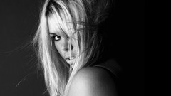 Woman close-up Billie Piper faces Actress blondes grayscale