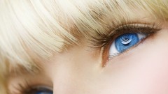 Woman close-up blondes blue eyes