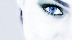 Woman close-up blue blue