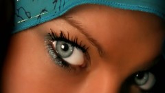 Woman close-up blue eyes