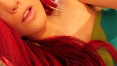 Woman close-up blue eyes redheads