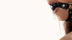 Woman close-up bondage lips