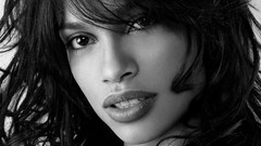 Woman close-up Celebrity Actress rosario dawson grayscale