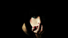 Woman close-up dark emo