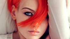 Woman close-up eyes blue