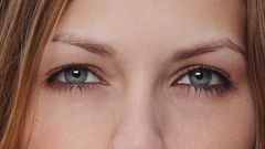Woman close-up eyes blue