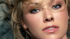 Woman close-up faces Actress blondes blue eyes Kristanna Loken