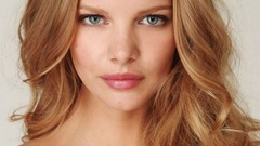 Woman close-up faces blondes blue eyes Marloes Horst