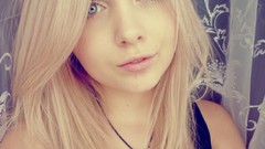 Woman close-up faces blondes blue eyes teen