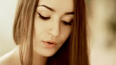 Woman close-up faces blondes closed eyes