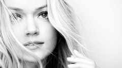 Woman close-up faces blondes grayscale Lindsay Ellingson