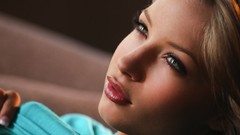 Woman close-up faces blondes green eyes models Alyssa Branch