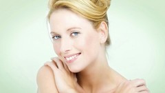 Woman close-up faces blondes smiling