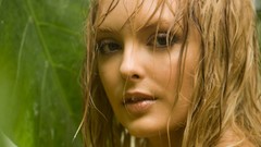 Woman close-up faces blondes wet hair Shera Bechard
