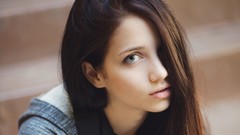 Woman close-up faces blue eyes brunettes emily rudd