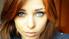 Woman close-up faces blue eyes redheads Lana Branishti
