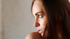 Woman close-up faces brown eyes brunettes Milena