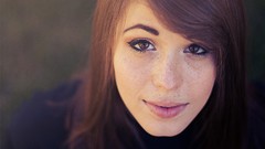 Woman close-up faces brown eyes brunettes models