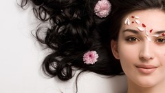 Woman close-up faces brunettes