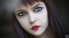 Woman close-up faces brunettes