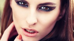 Woman close-up faces brunettes