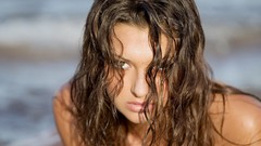 Woman close-up faces brunettes Amiee Rickards