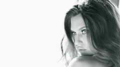 Woman close-up faces brunettes bianca balti Simple Background