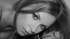 Woman close-up faces brunettes grayscale pornstars DDF magazine 