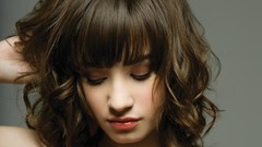 Woman close-up faces demi lovato long hair brunettes