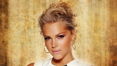 Woman close-up faces earrings models Esti Ginzburg