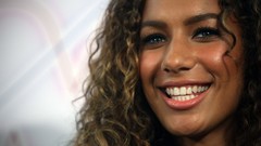 Woman close-up faces leona lewis smiling brunettes curly hair 
