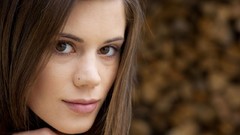 Woman close-up faces long hair brown eyes brunettes models teen 