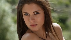 Woman close-up faces long hair brunettes Met-Art magazine 