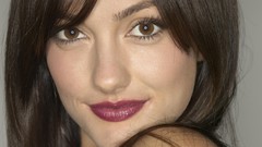 Woman close-up faces long hair brunettes minka kelly