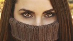 Woman close-up faces long hair brunettes Sandra