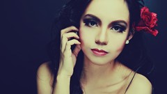 Woman close-up faces models Simple Background