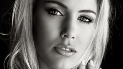 Woman close-up faces monochrome blondes
