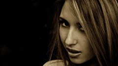 Woman close-up faces monochrome brunettes Shay Laren