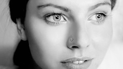 Woman close-up faces monochrome models