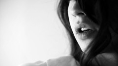 Woman close-up grayscale monochrome