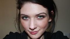 Woman close-up green eyes brunettes